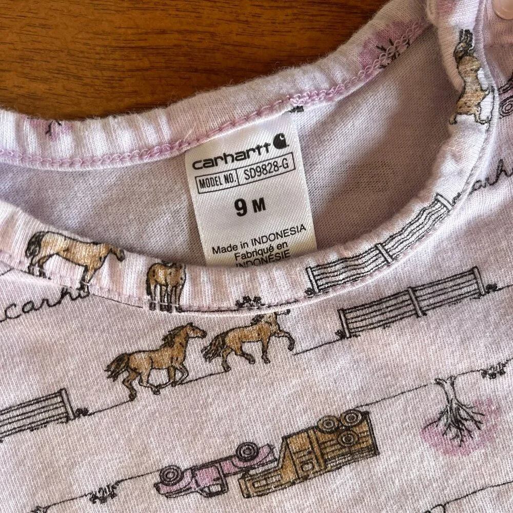 Carhartt lavender mini farm onesie 9m